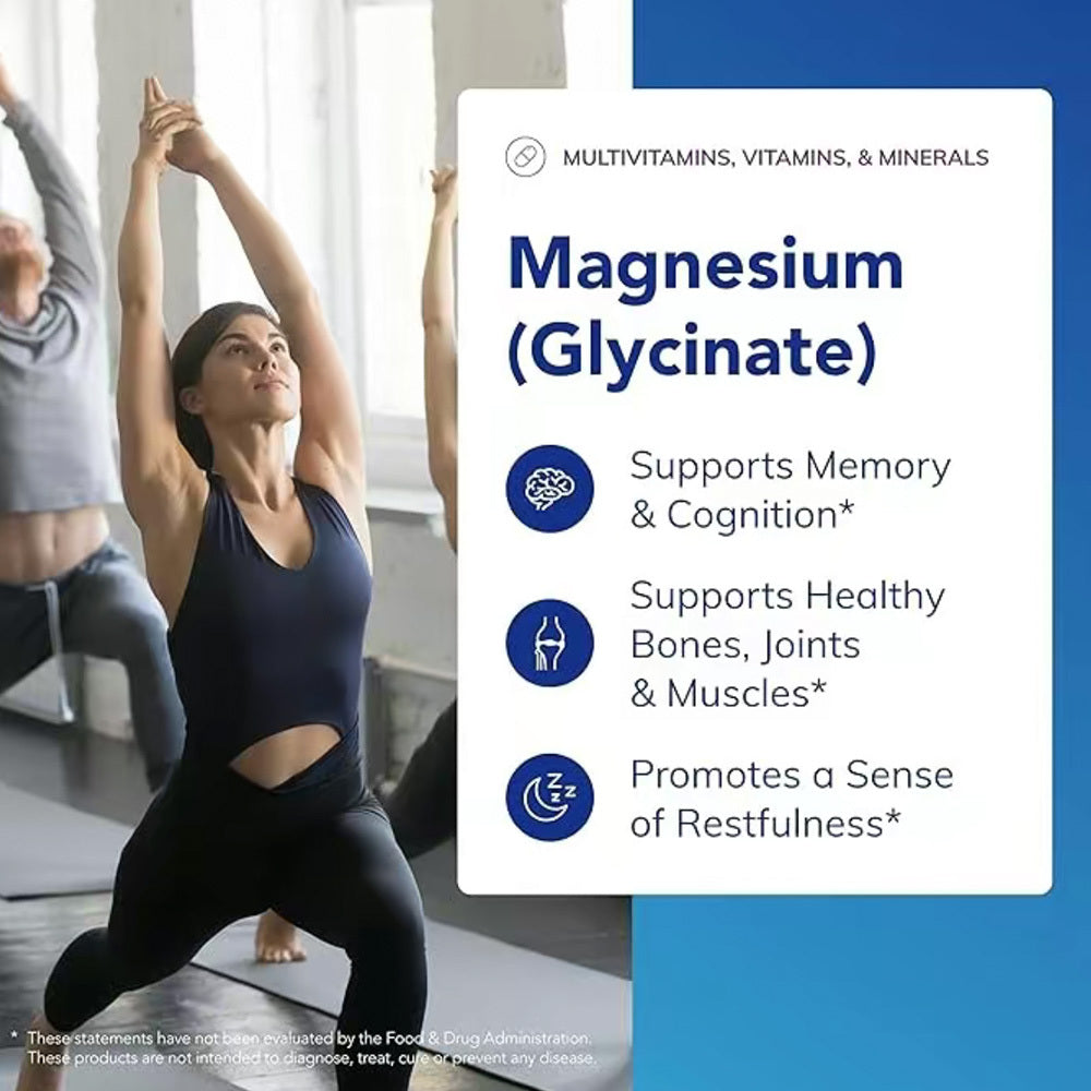 Encapsulations Magnesium Glycinate Supplement To Support Stress Relief, Sleep, Heart Health, Nerves, Muscles And Metabolism With Magnesium Glycinate 120 Capsules